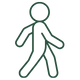 Simple line drawing of a person walking