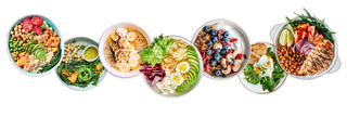 A display of nutritional balanced meals