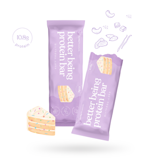 Birthday Cake Protein Bar by Sneaky Wholefoods, made with natural ingredients and packed with plant-based protein for a post-workout snack