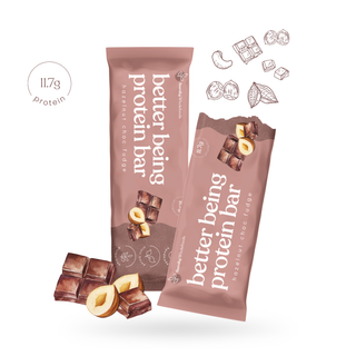 a decadent, melt-in-your-mouth indulgence loaded with chunks of dark chocolate, creamy hazelnut butter, rich cacao and roasted hazelnuts. One bite and you’ll be whispering to yourself "This is the fudging best!"