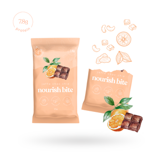 Nourish Bite by Sneaky Wholefoods, combining rich chocolate flavour and zesty orange in a nutrient-dense treat that aligns with our mission to sneak goodness into your day