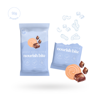 Sneaky Wholefoods Peanut Butter Cookie Nourish Bite, a gluten-free, plant-based, high-protein snack made from wholefoods to sustain your wellbeing