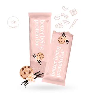 Sneaky Wholefoods Vanilla Cookie Dough Better Being Protein Bar packaging, featuring a delicious blend of real ingredients, designed to provide nutritious energy for busy lifestyles