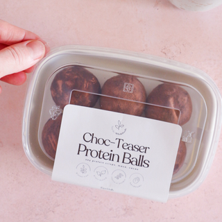 Choc Teaser Protein Balls hidden within their packaging