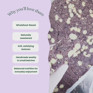 BTS Video making the protein bars from our Wholefood Protein bar Bundle with a list of why you'll love them: Wholefood-Based
Naturally sweetened
Soft, satisfying textures
Handmade weekly in small batches