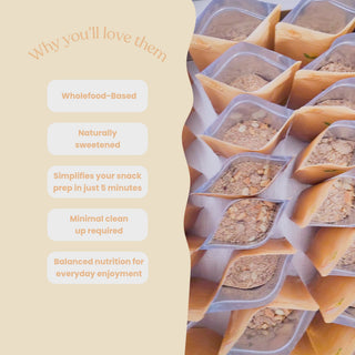 Video showcasing Sneaky Wholefoods Lemon Cheesecake Protein Ball Mix in a production setting, switching between different flavours while highlighting key features including wholefood-based ingredients, naturally sweetened, simplify snack prep with minimal clean up, balanced nutrition for everyday enjoyment.