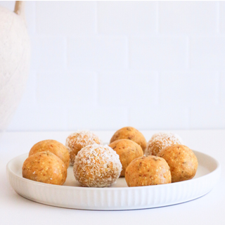 Peaches and Cream Protein Balls being made 
